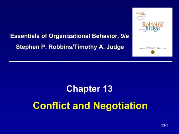 Conflict and Negotiation