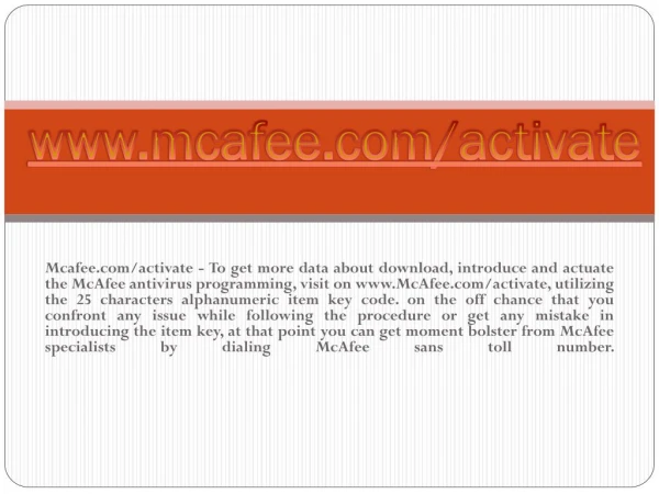 www mcafee com activate