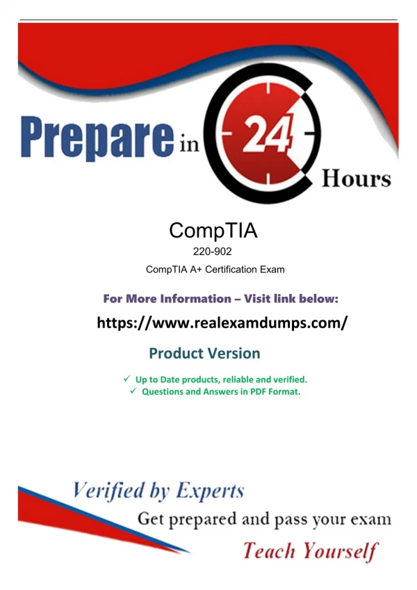 Get CompTIA 220-902 Exam Real Questions - CompTIA 220-902 Dumps Realexamdum