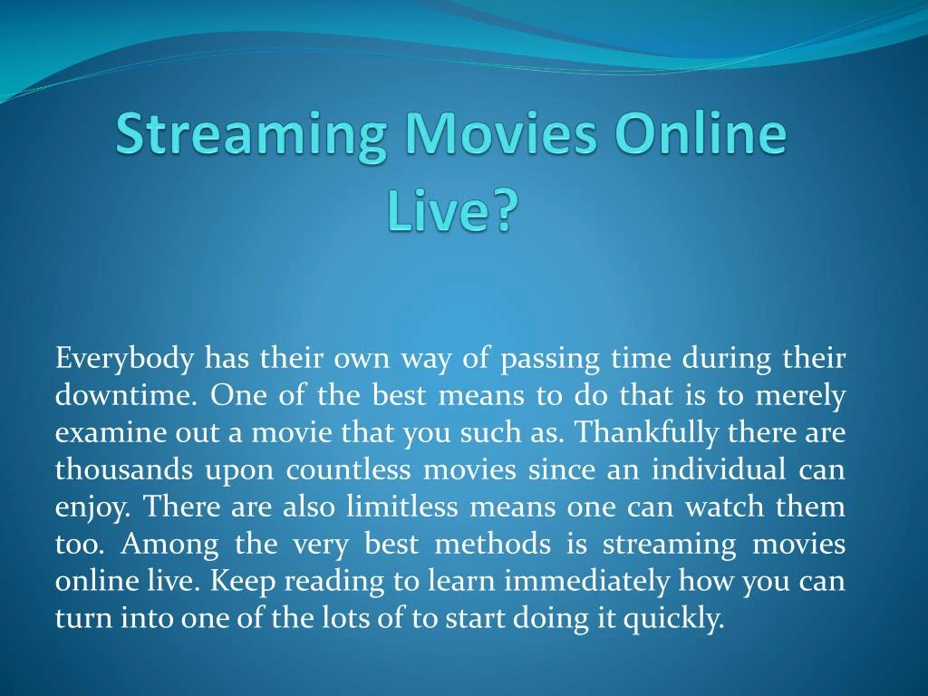 streaming movies online live