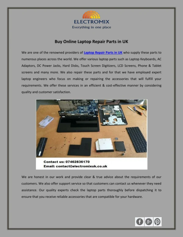Buy Online Laptop Repair Parts in UK