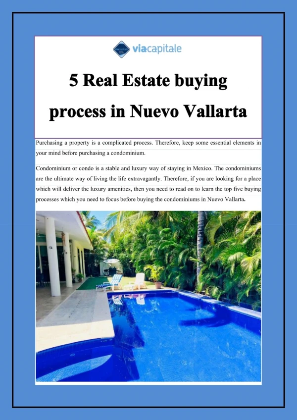 5 Real Estate buying process in Nuevo Vallarta