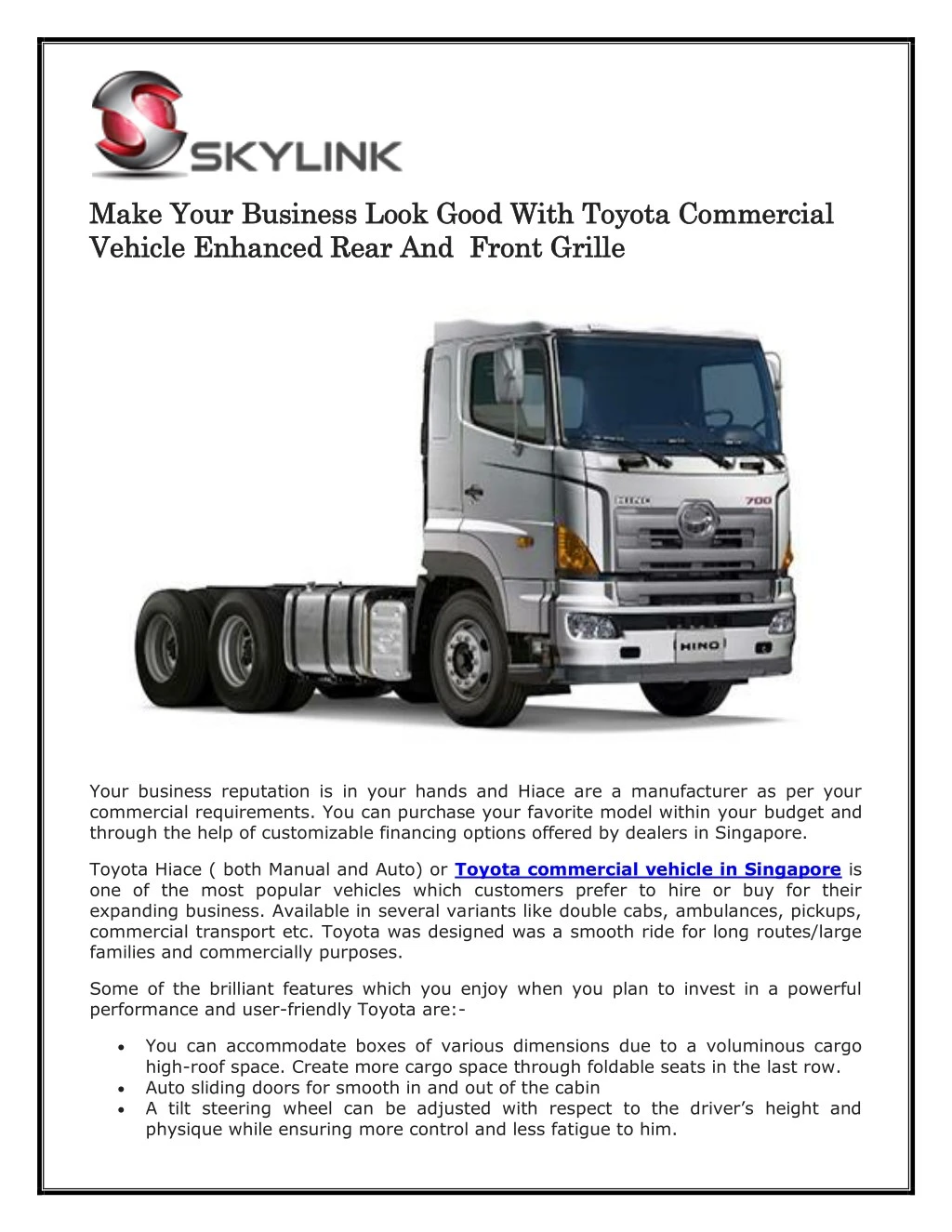 make your business look good with toyota