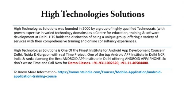 Android App Development Course in Delhi, Noida and Gurgaon