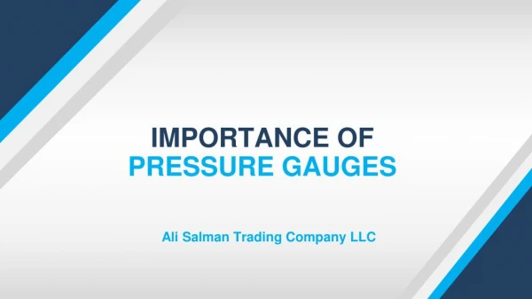 Pressure Gauge Suppliers in UAE - Ali Salman Trading Company LLC