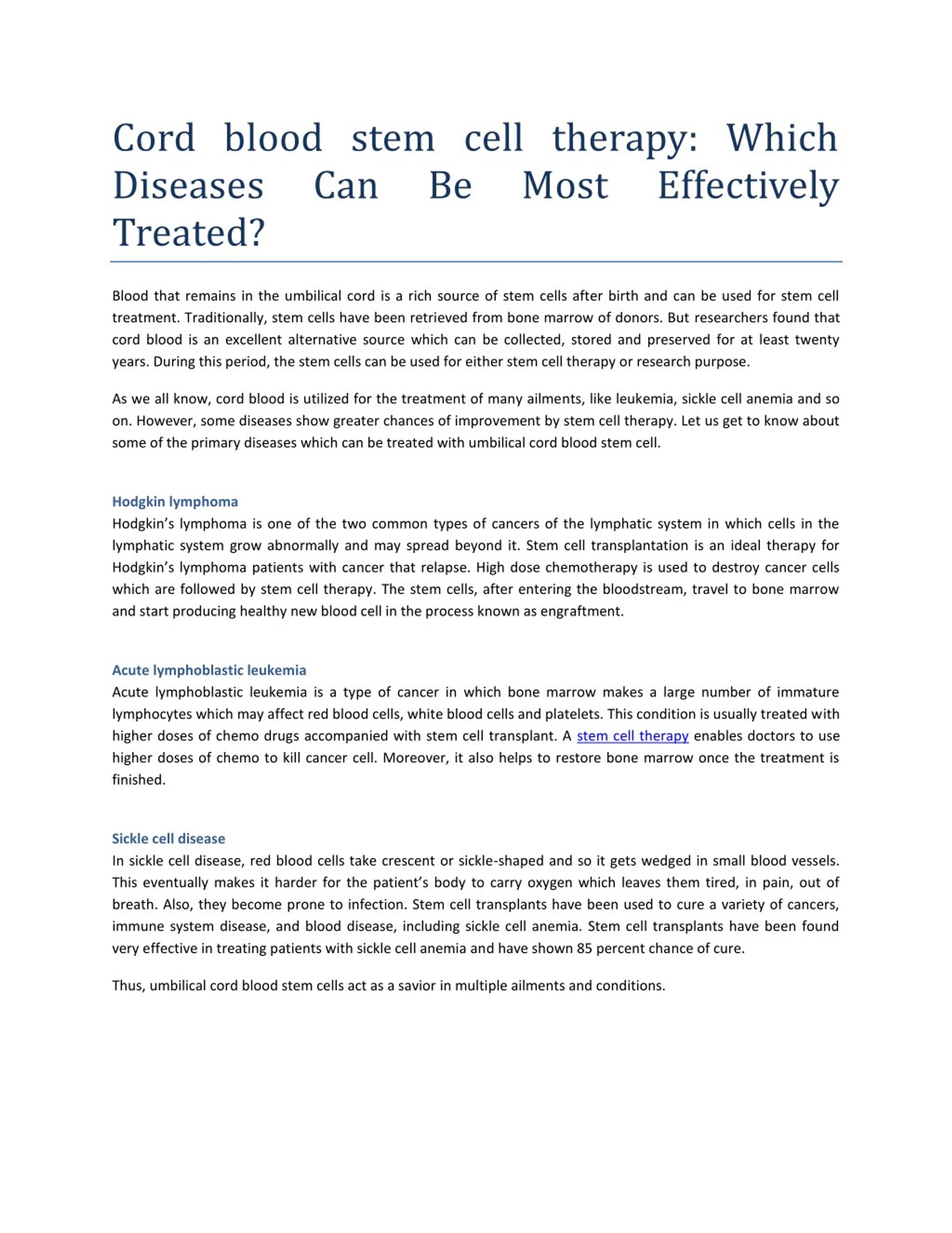 PPT - Cord blood stem cell therapy PowerPoint Presentation, free ...