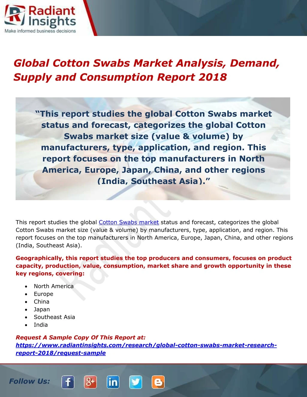 global cotton swabs market analysis demand supply