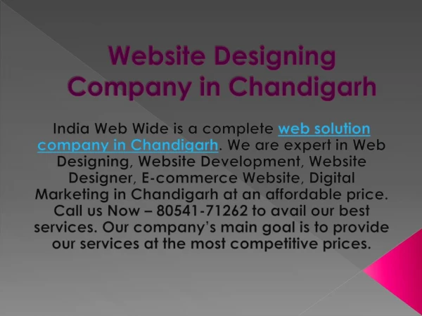 Website Designing Company in Chandigarh | IndiaWebWide