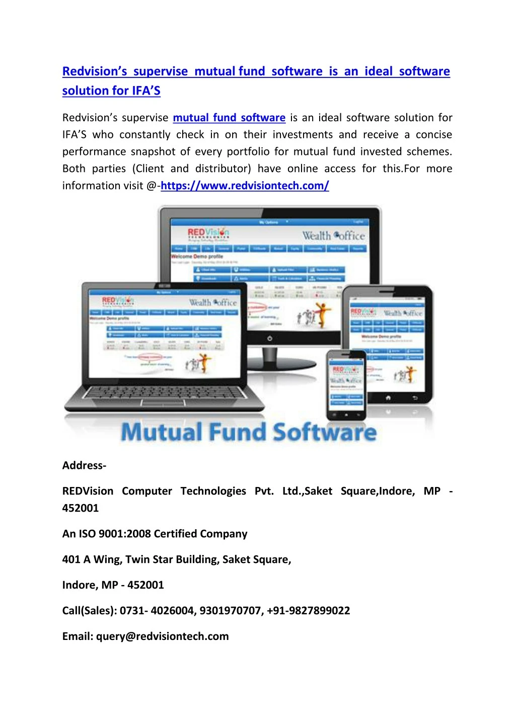 redvision s supervise mutual fund software