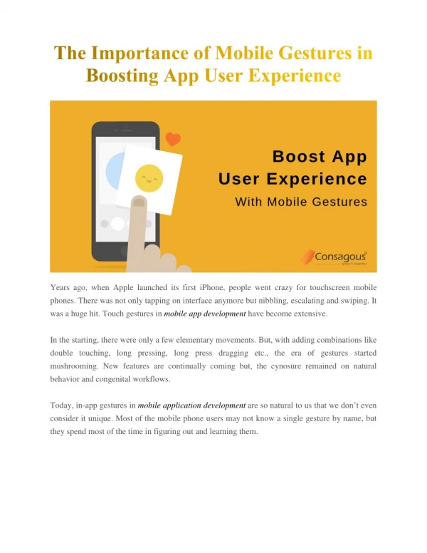 The Importance of Mobile Gestures in Boosting App User Experience