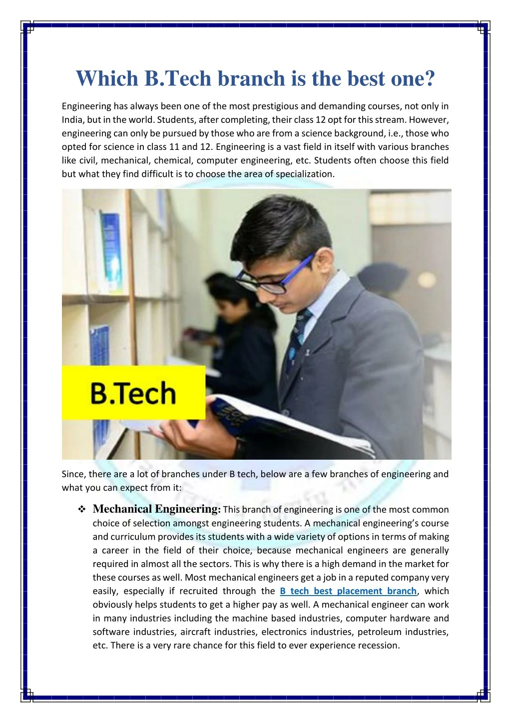 which b tech branch is the best one