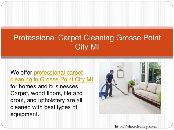 Professional Carpet Cleaning Grosse Point City MI