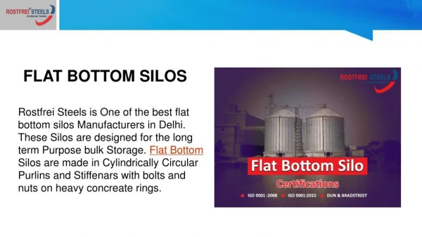 Rostfrei Steels | Flat Bottom Grain Silos