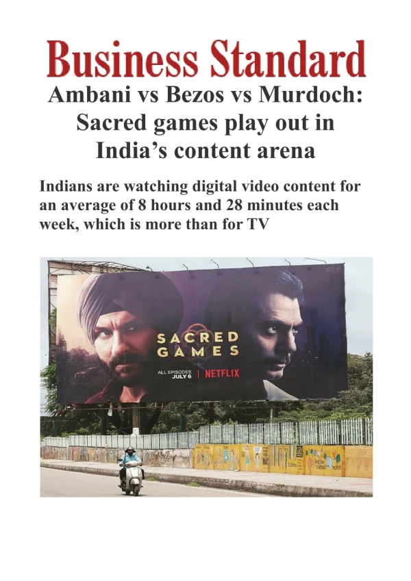 Ambani vs Bezos vs Murdoch: Sacred games play out in India's content arena
