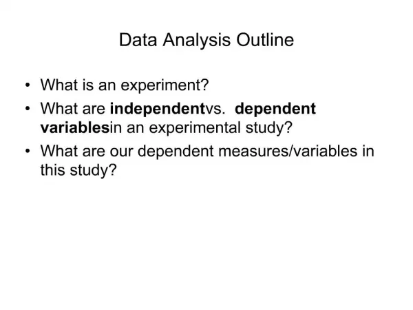 Data Analysis Outline
