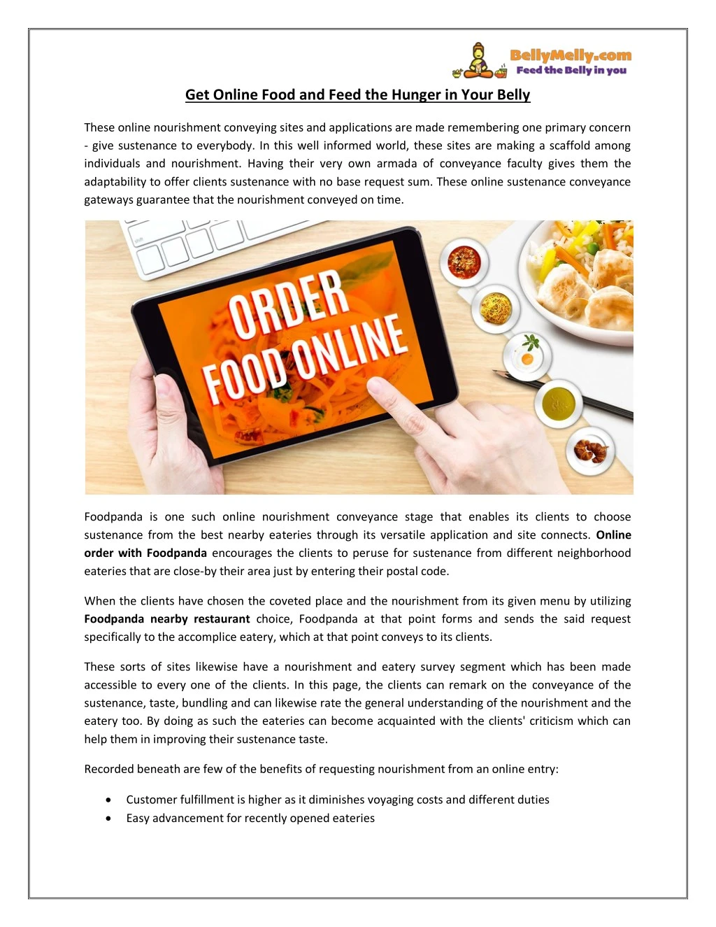 get online food and feed the hunger in your belly