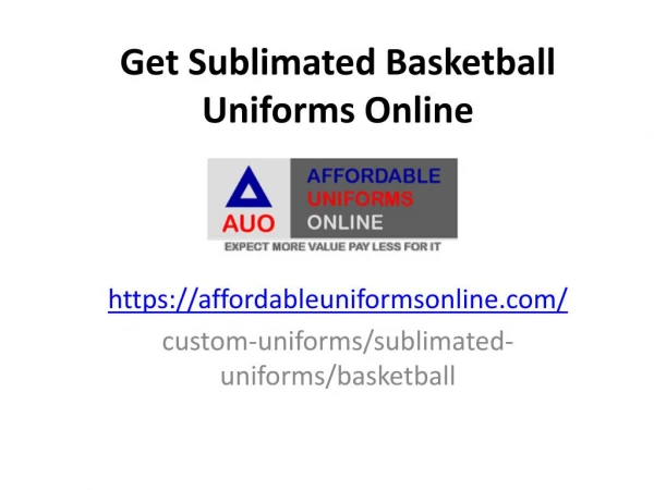 Get Sublimated Basketball Unforms