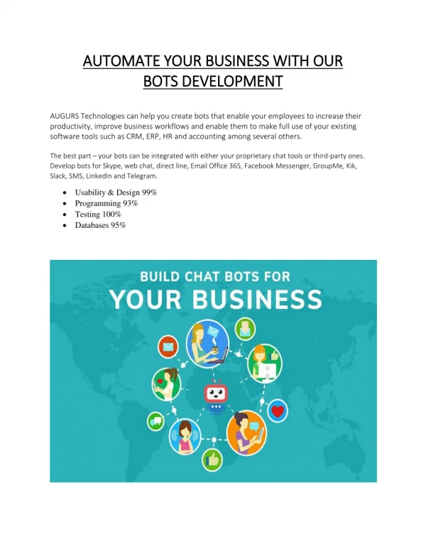 AUTOMATE YOUR BUSINESS WITH OUR BOTS DEVELOPMENT