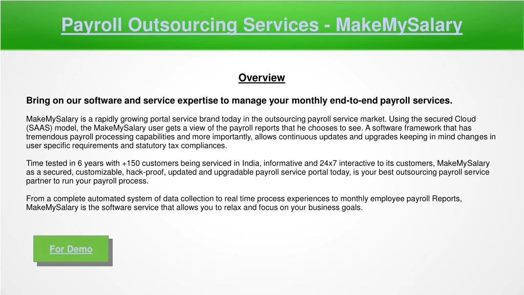 payroll outsourcing services makemysalary