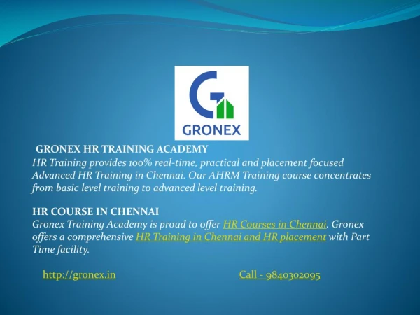 Hr training classes in chennai