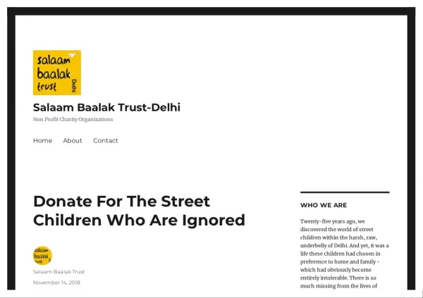 Donate For The Street Children Who Are Ignored