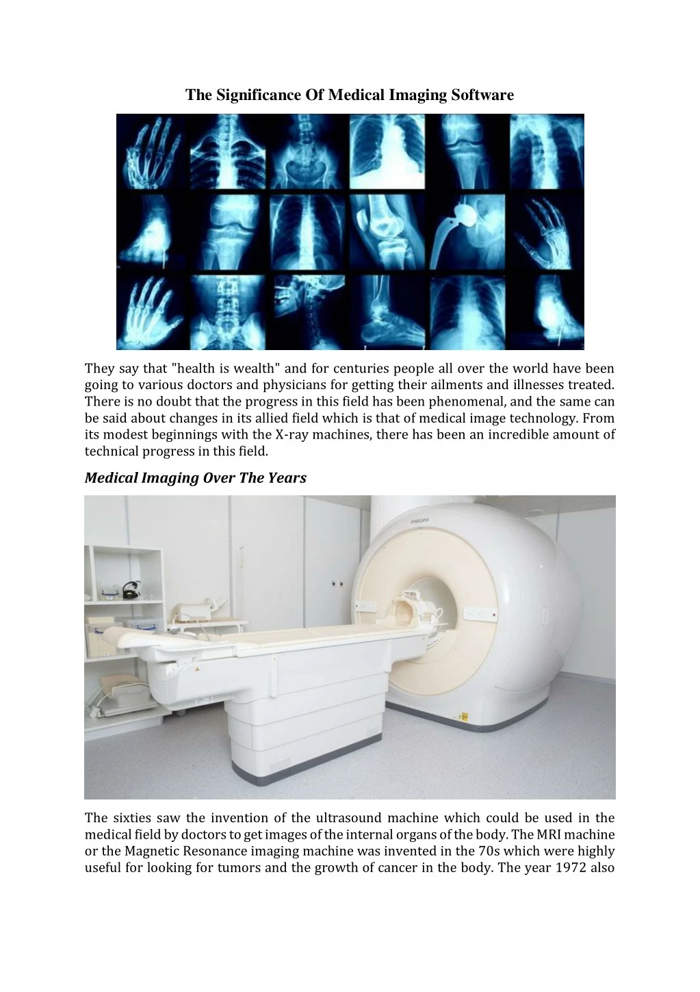 the significance of medical imaging software