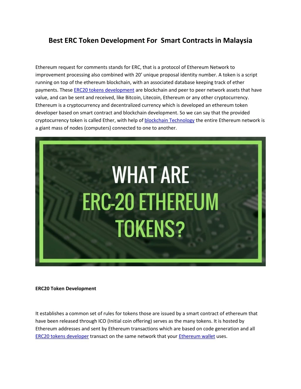 best erc token development for smart contracts