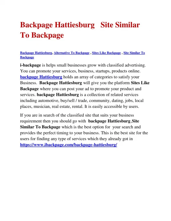 Backpage Hattiesburg Site Similar To Backpage