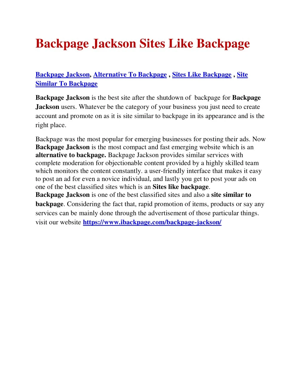 backpage jackson sites like backpage