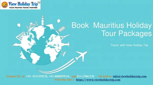 Book Mauritius Tour Packages | Mauritius Holiday Trip