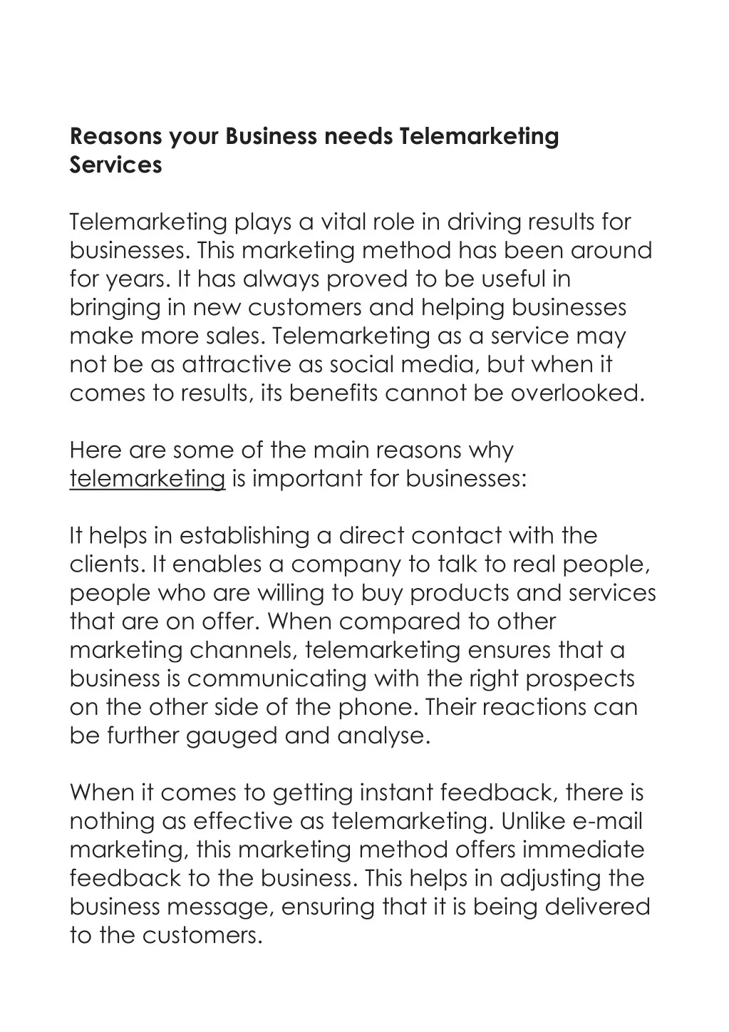 reasons your business needs telemarketing