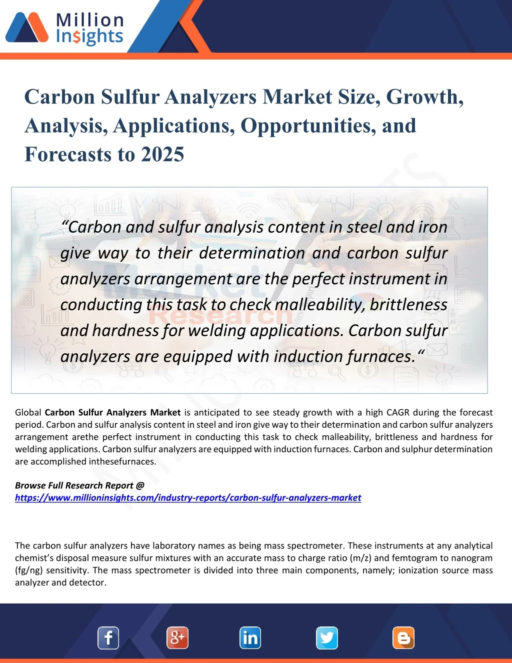 carbon sulfur analyzers market size growth