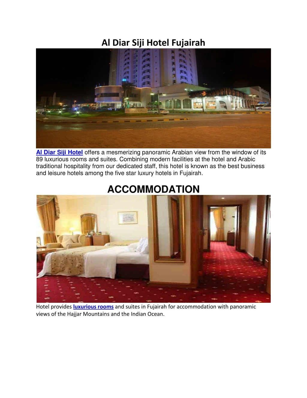 al diar siji hotel fujairah