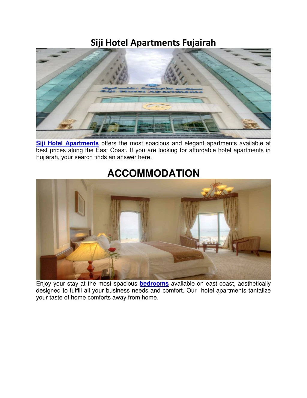 siji hotel apartments fujairah