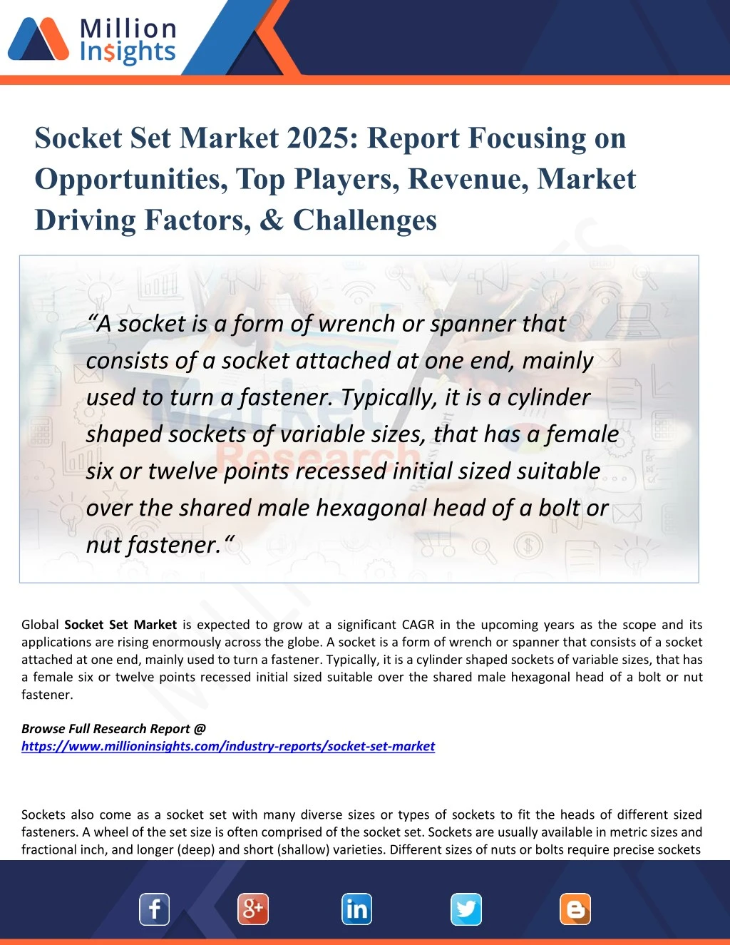 socket set market 2025 report focusing