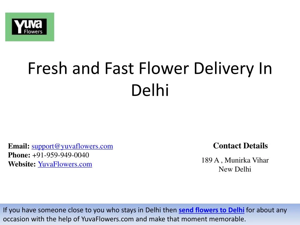 fresh and fast flower delivery in d elhi