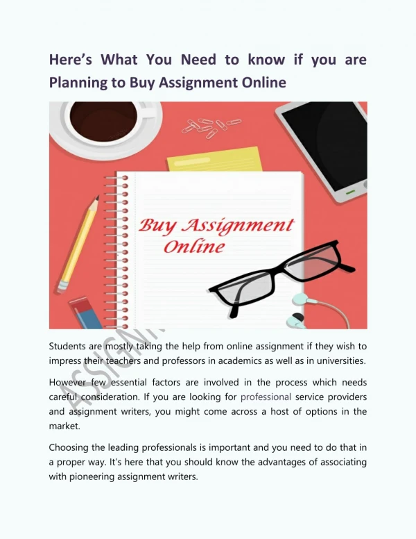 Here’s What You Need to know if you are Planning to Buy Assignment Online