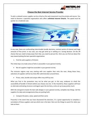 Choose the Best Internet Service Provider - slide 1
