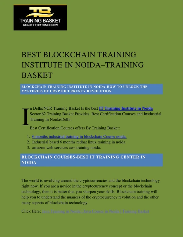 Best Blockchain Training Institute in noida 2018
