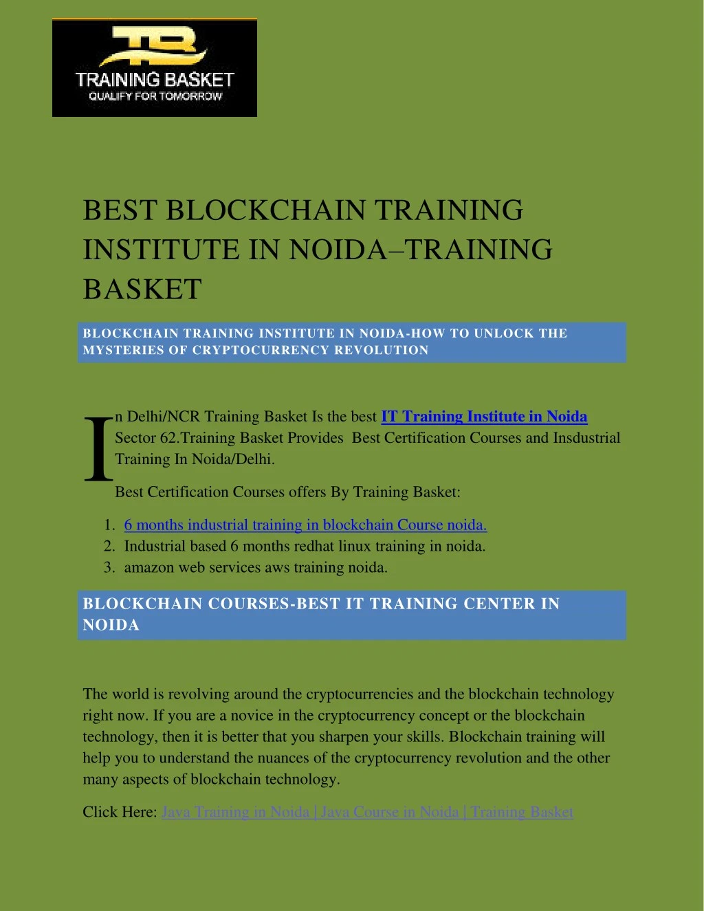 best blockchain training institute in noida