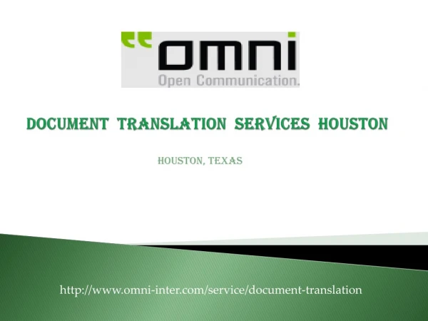 Document Translation Services Houston