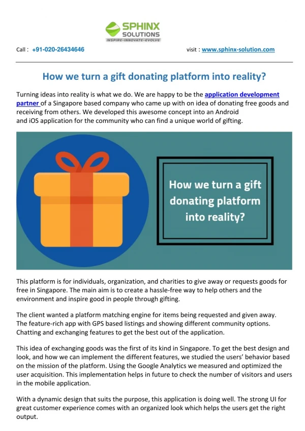How we turn a gift donating platform into reality
