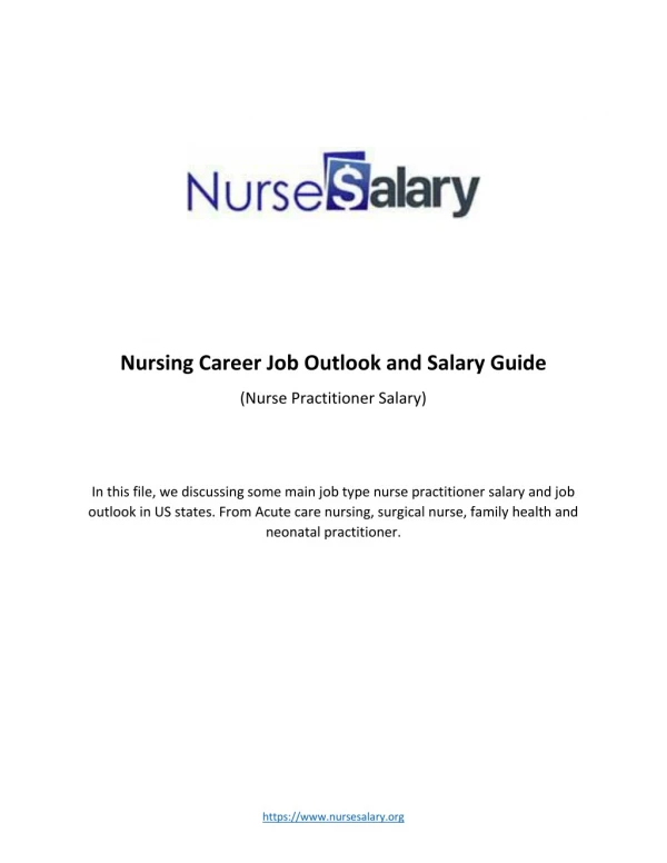 Nurse practitioner Salary and Job Outlook