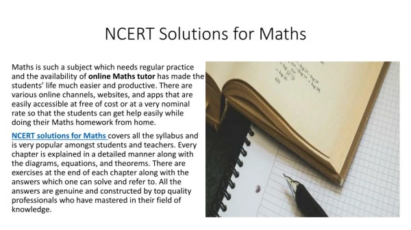 NCERT solutions for Maths