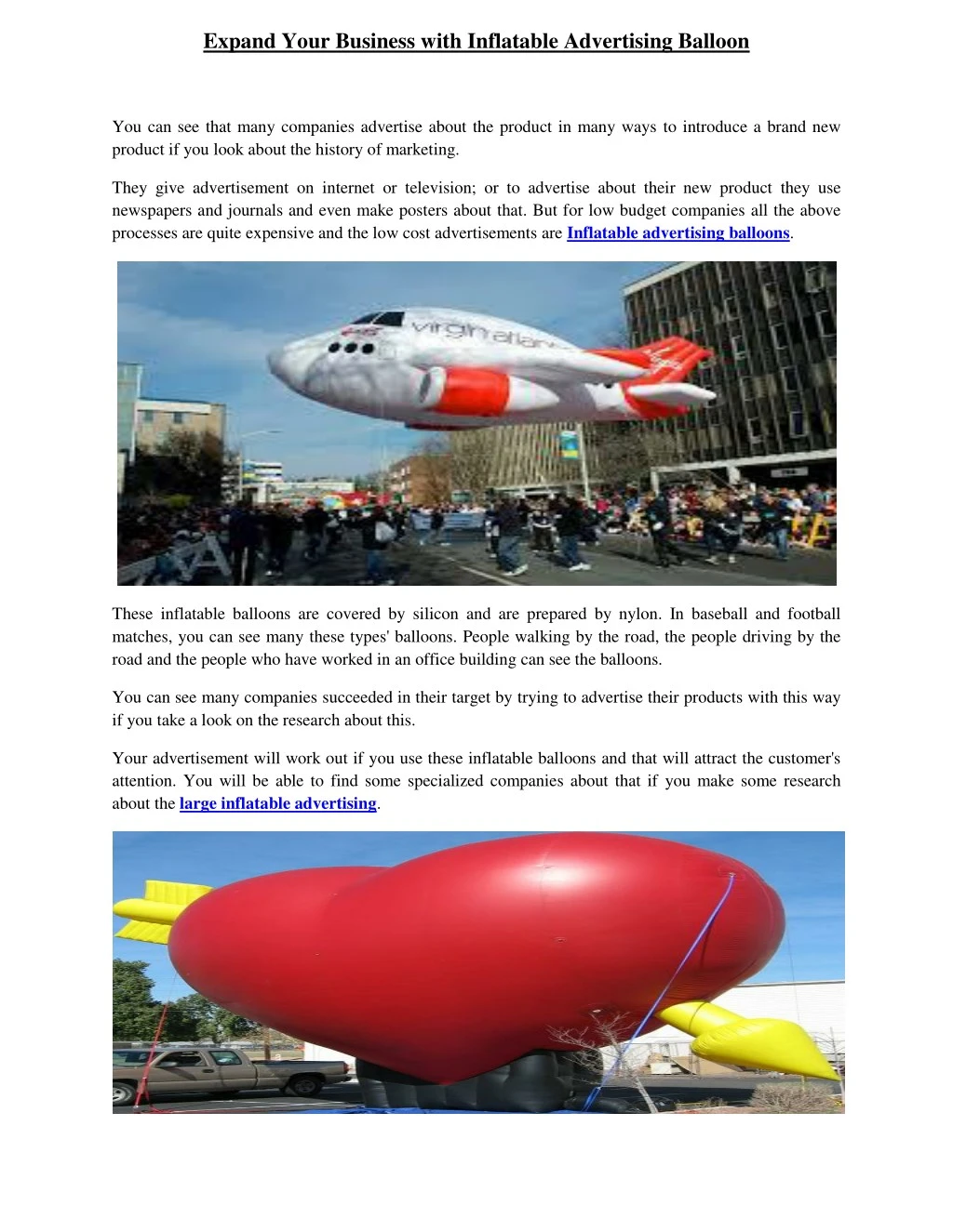 expand your business with inflatable advertising