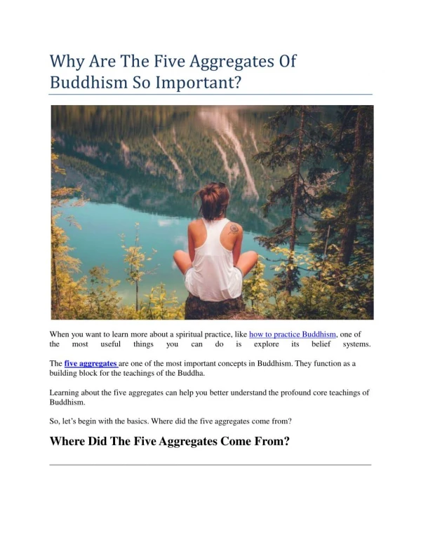 Why Are The Five Aggregates Of Buddhism So Important?