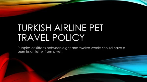 Turkish Airline Pet Travel Policy
