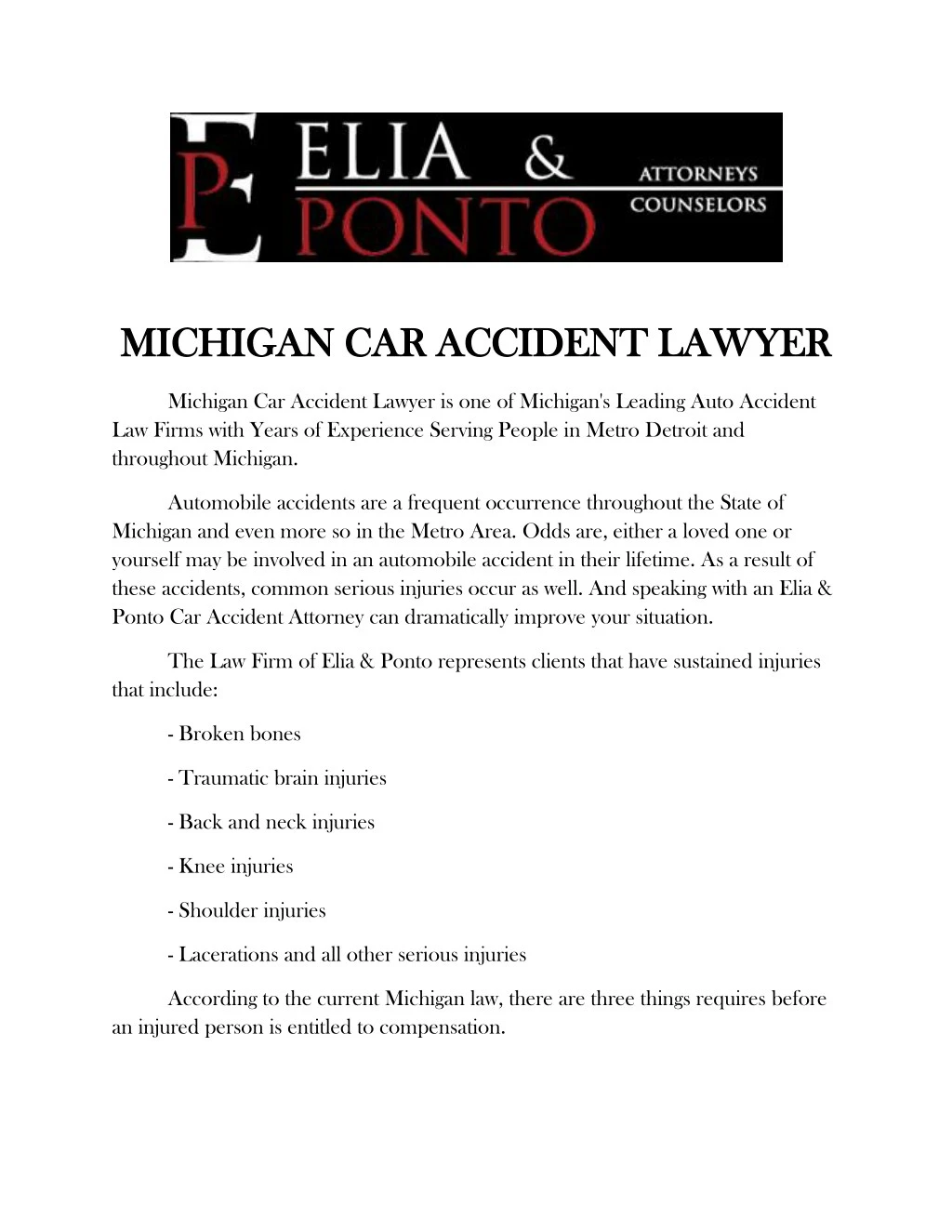 michigan car accident lawyer michigan