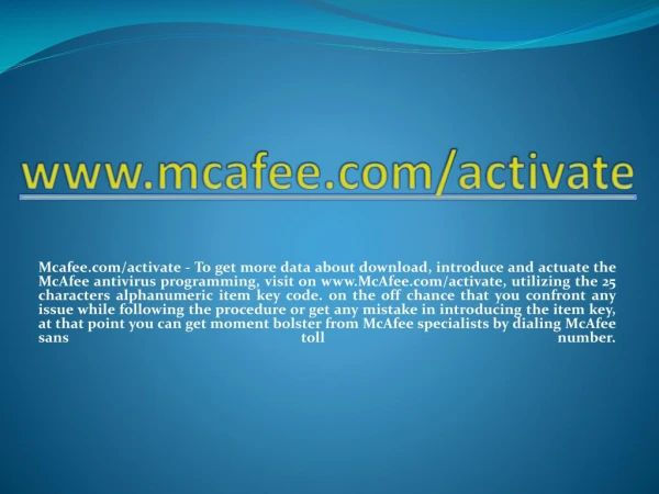 www mcafee com activate