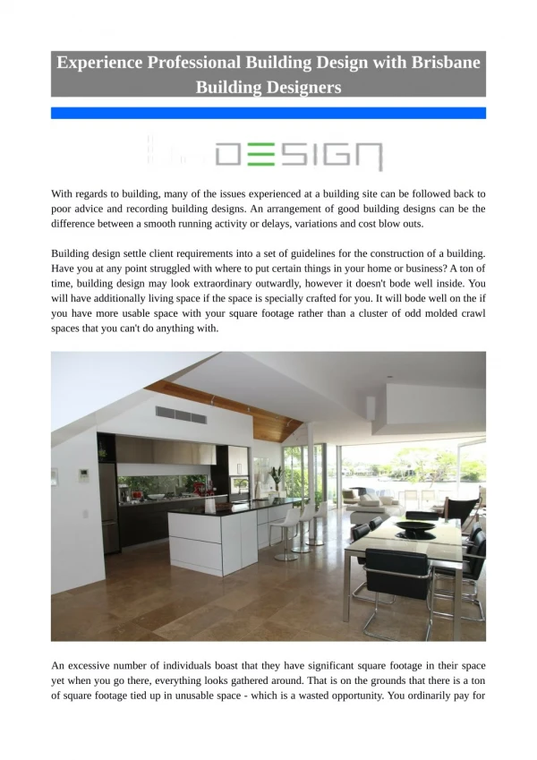 Experience Professional Building Design with Brisbane Building Designers